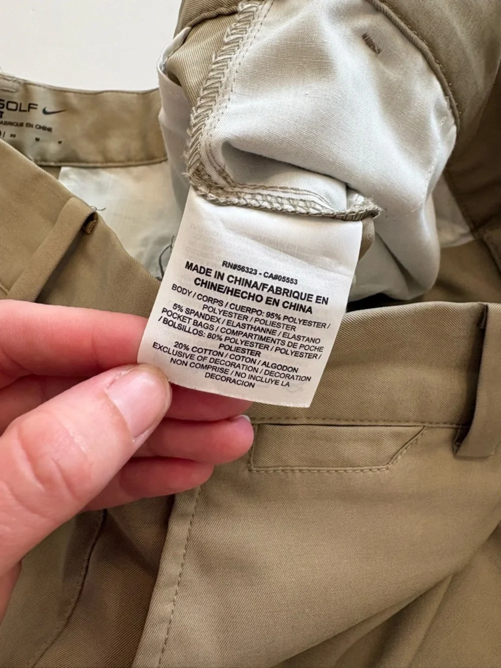 Nike Golf Men's Khaki Standard Fit Flat-Front Shorts 32 - Picture 4 of 4